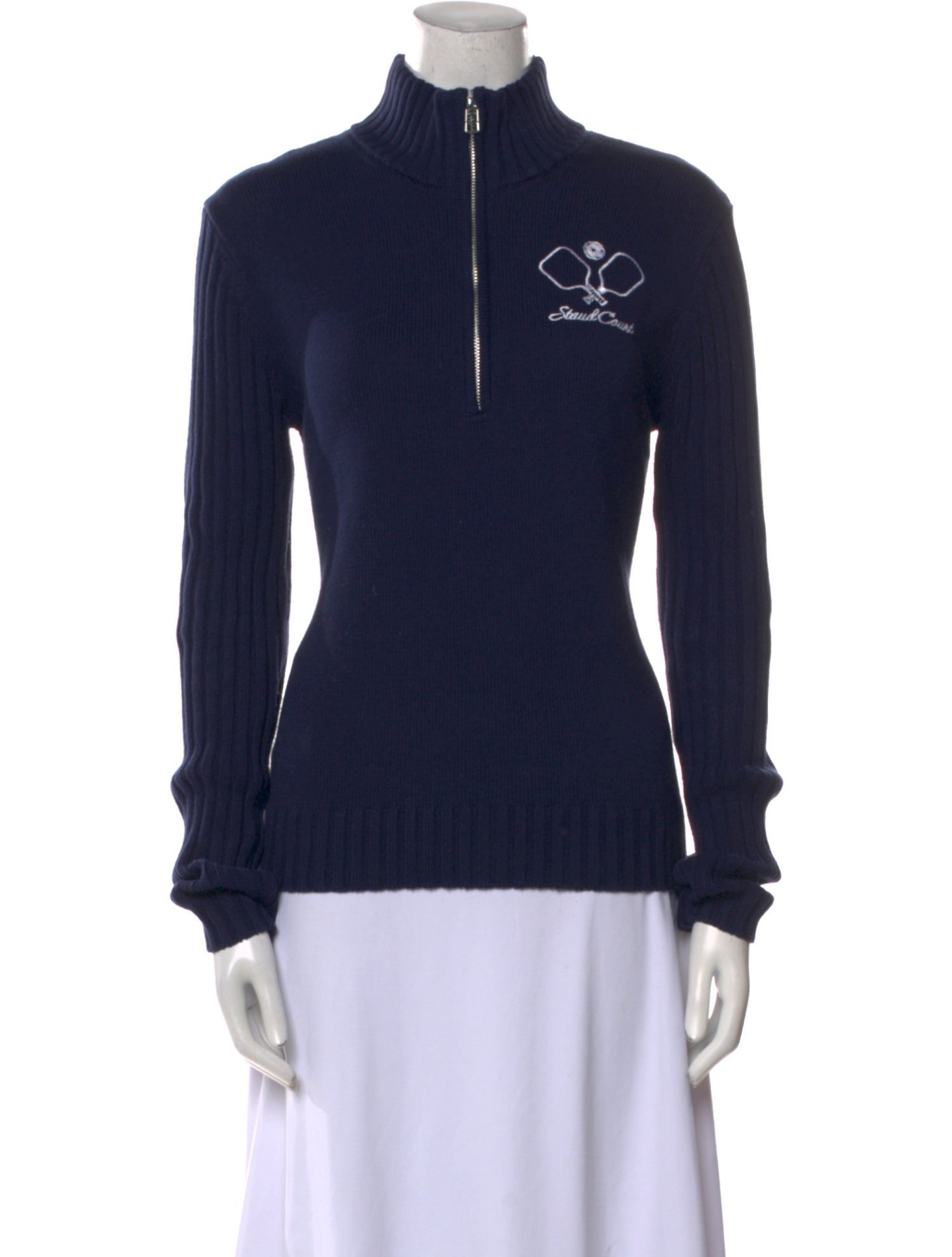 Staud Mock Neck Long Sleeve Sweatshirt