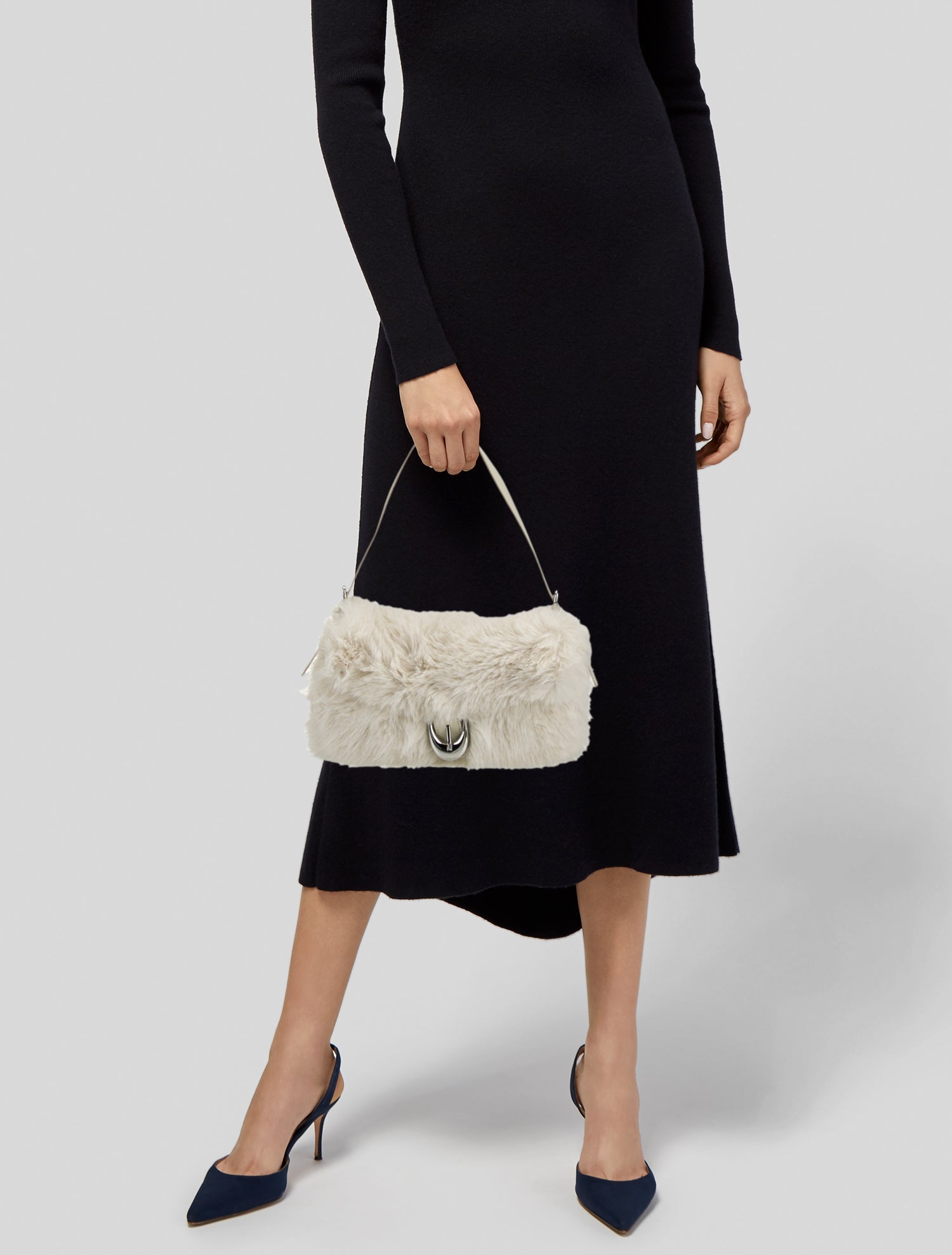Staud Faux Fur Shoulder Bag