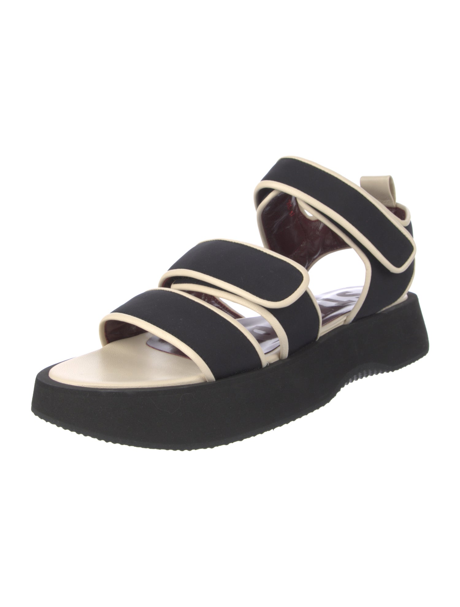Staud Neoprene Colorblock Pattern Slingback Sandals