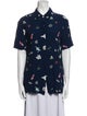 Staud Printed Short Sleeve Button-Up Top
