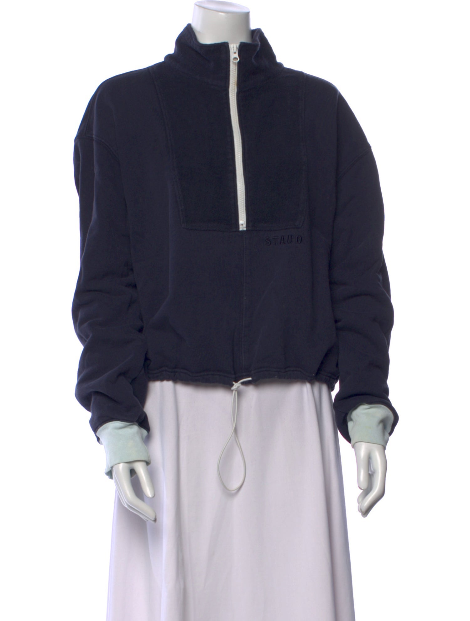 Staud Mock Neck Long Sleeve Sweatshirt