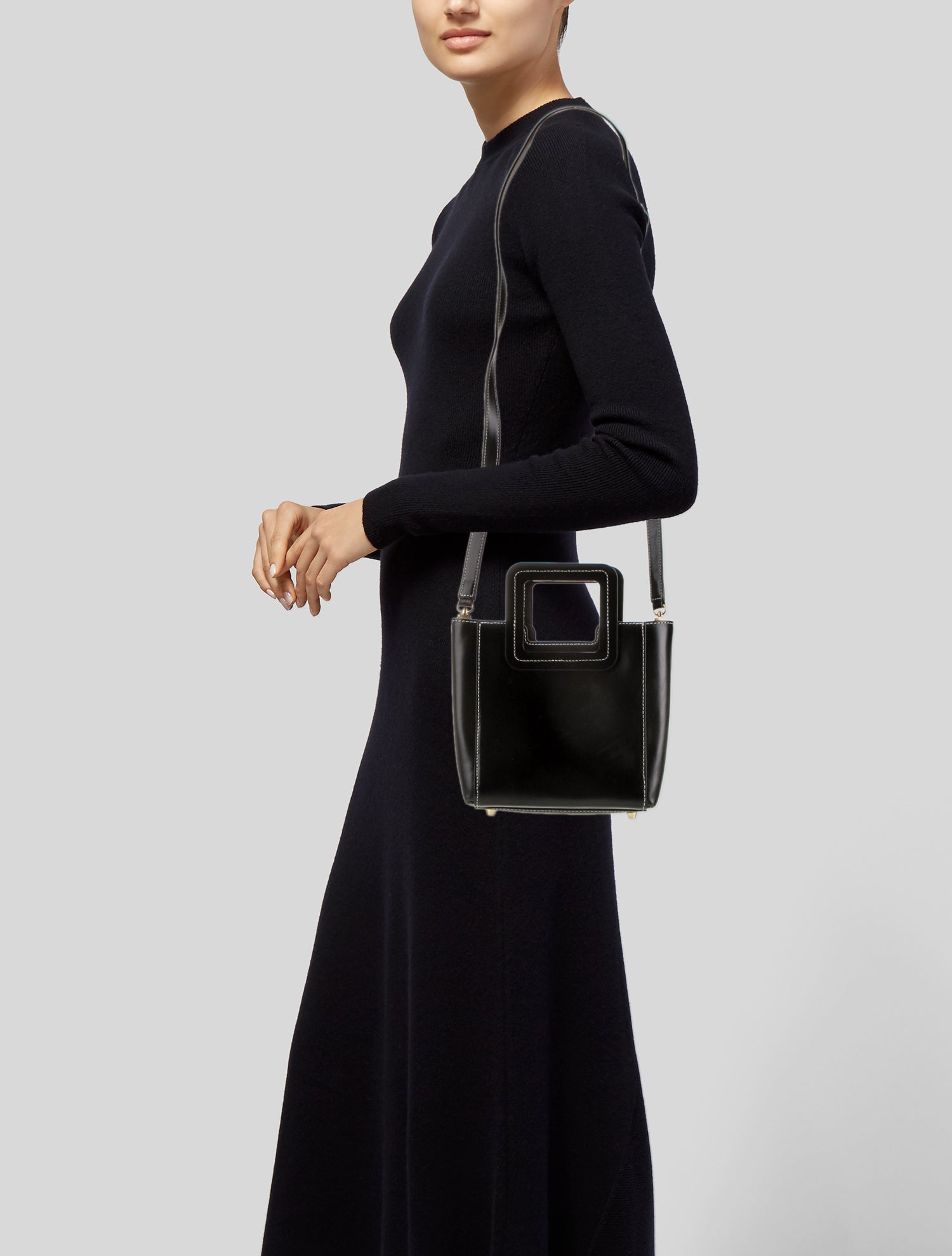 Staud Leather Top Handle Bag