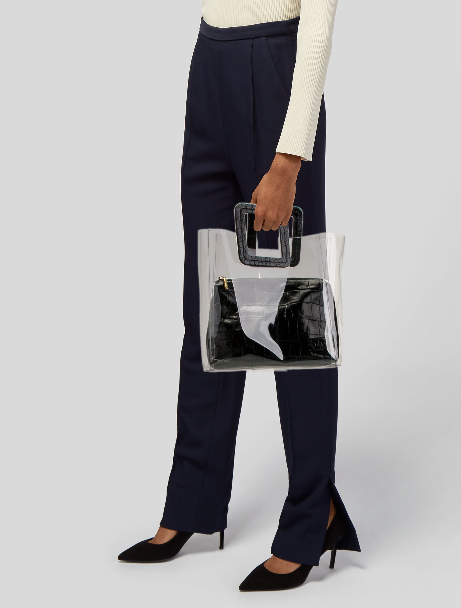 Staud PVC Top Handle Bag