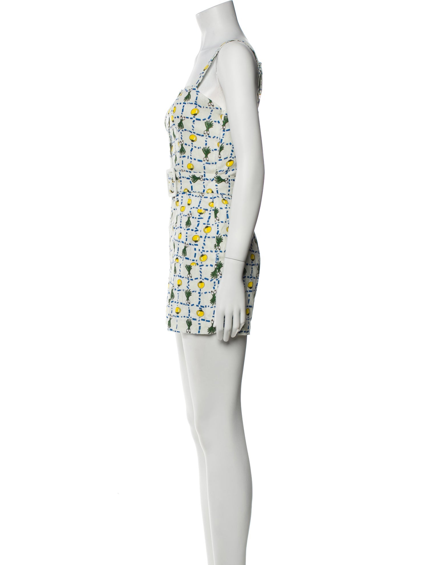 Staud Linen Floral Print Romper