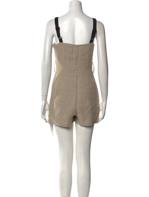 Staud Linen Square Neckline Romper