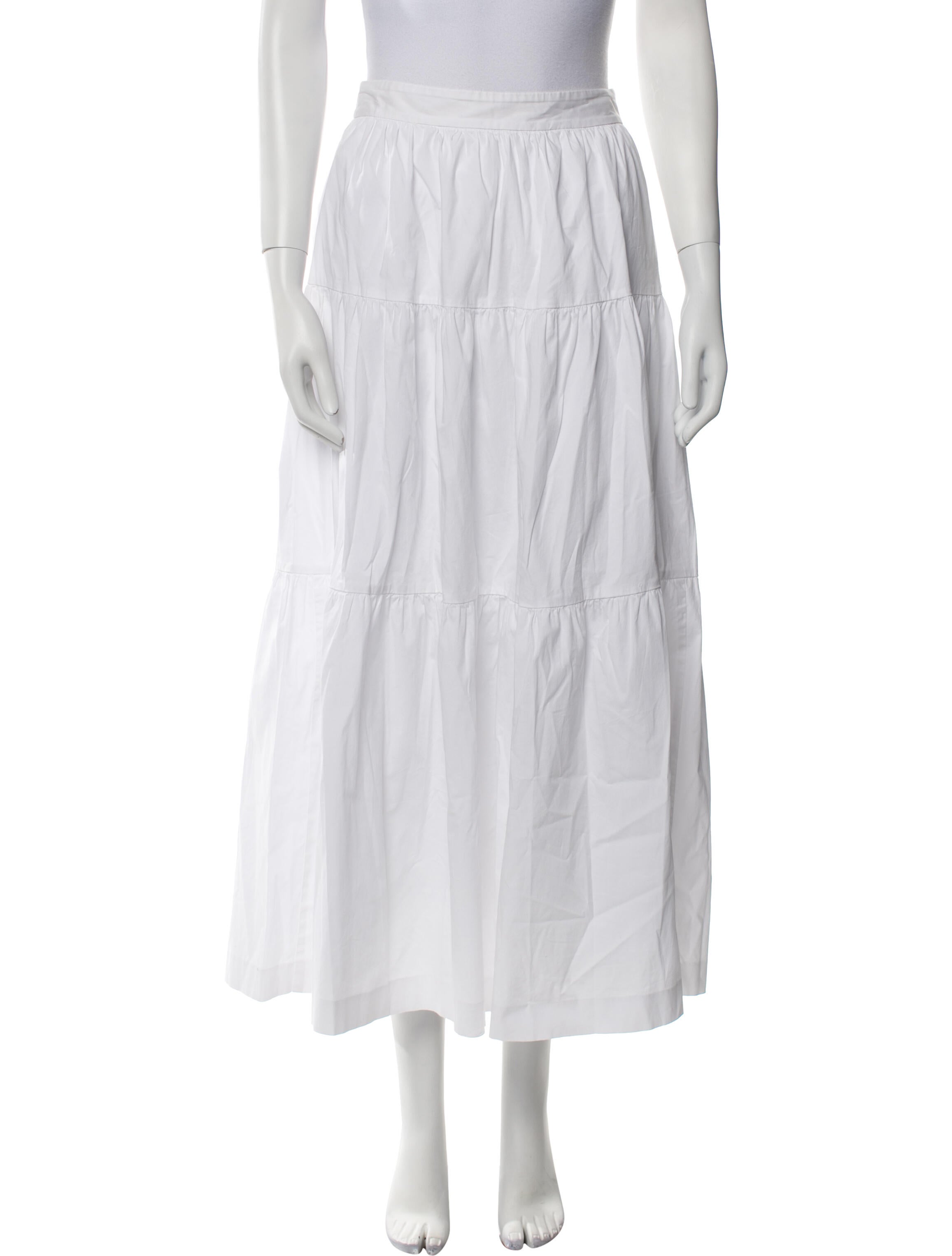 Staud Pleated Accents Midi Length Skirt