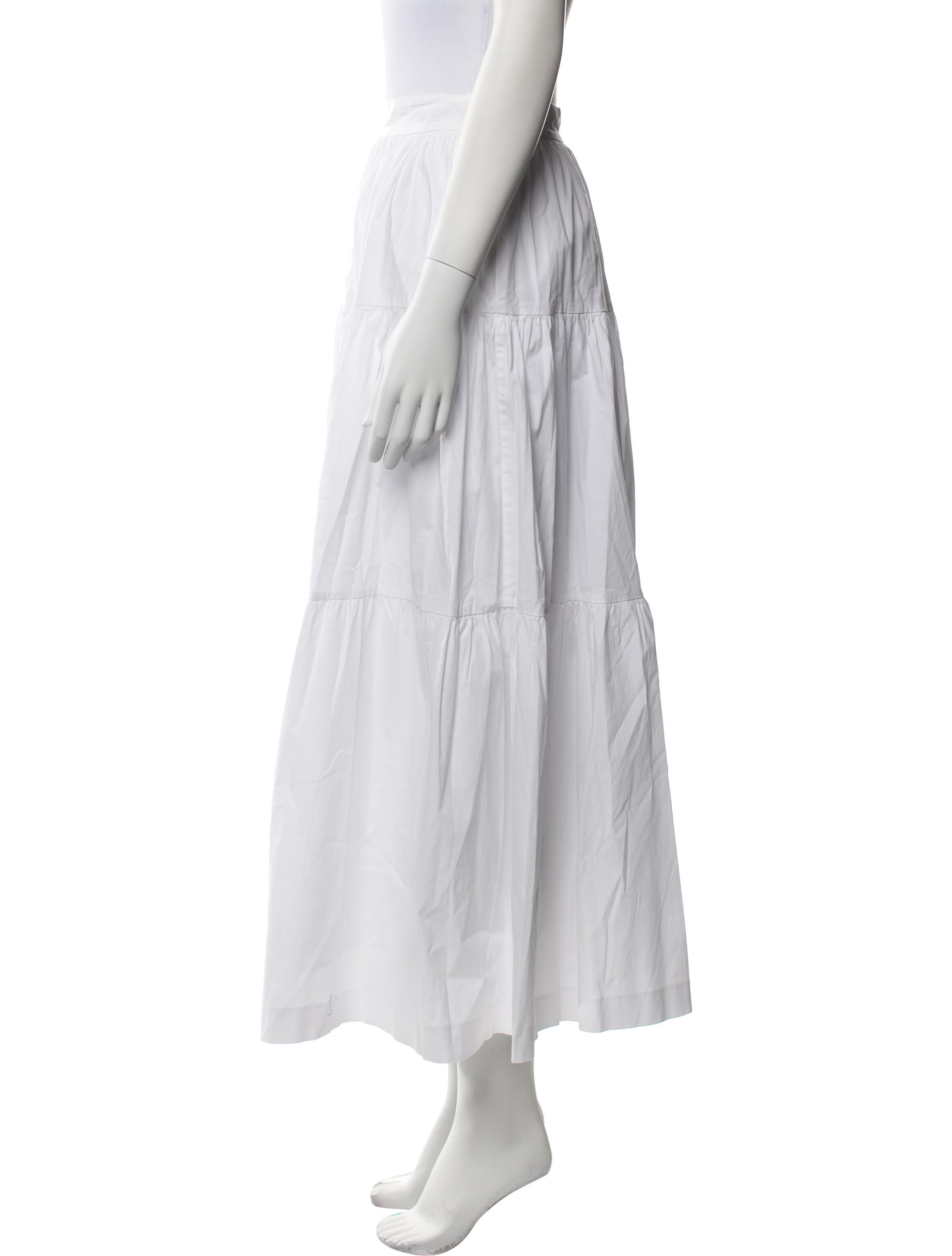 Staud Pleated Accents Midi Length Skirt