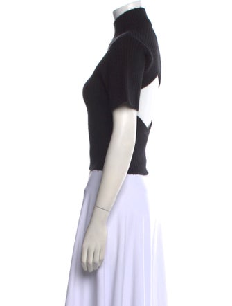 Staud Turtleneck Short Sleeve Crop Top