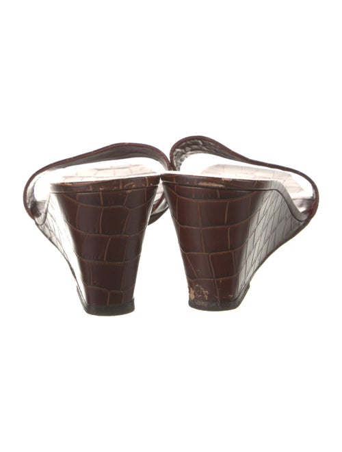 Staud Embossed Leather Slides