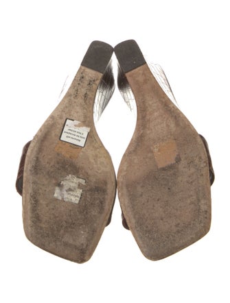 Staud Embossed Leather Slides