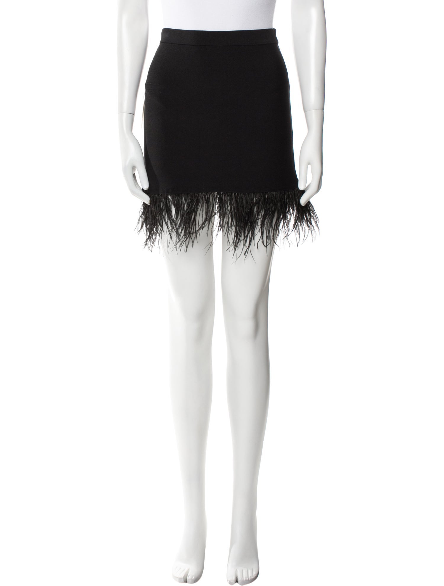 Staud Feather Trim Mini Skirt