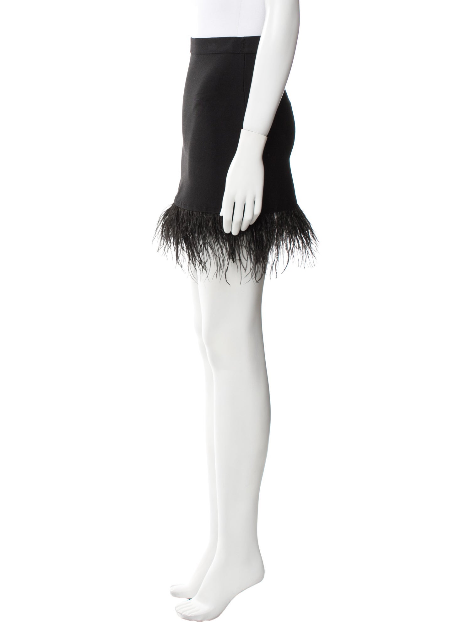 Staud Feather Trim Mini Skirt