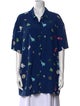Staud Printed Short Sleeve Button-Up Top