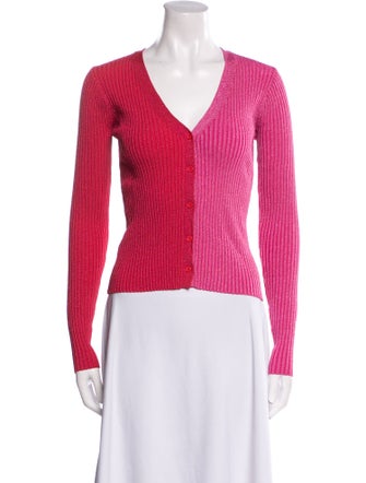 Staud Colorblock Pattern V-Neck Crop Top