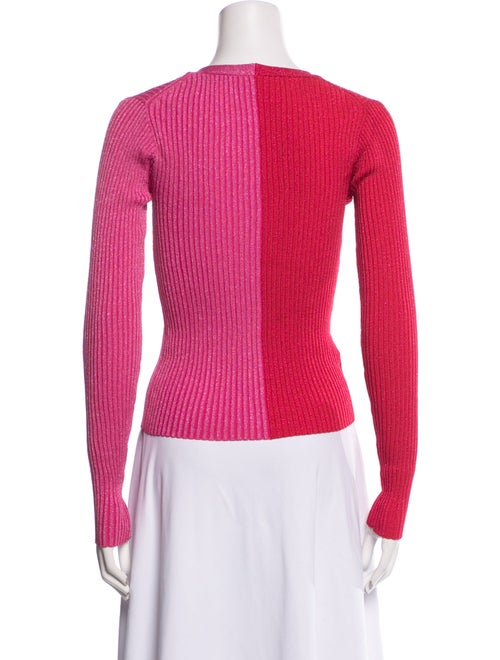 Staud Colorblock Pattern V-Neck Crop Top