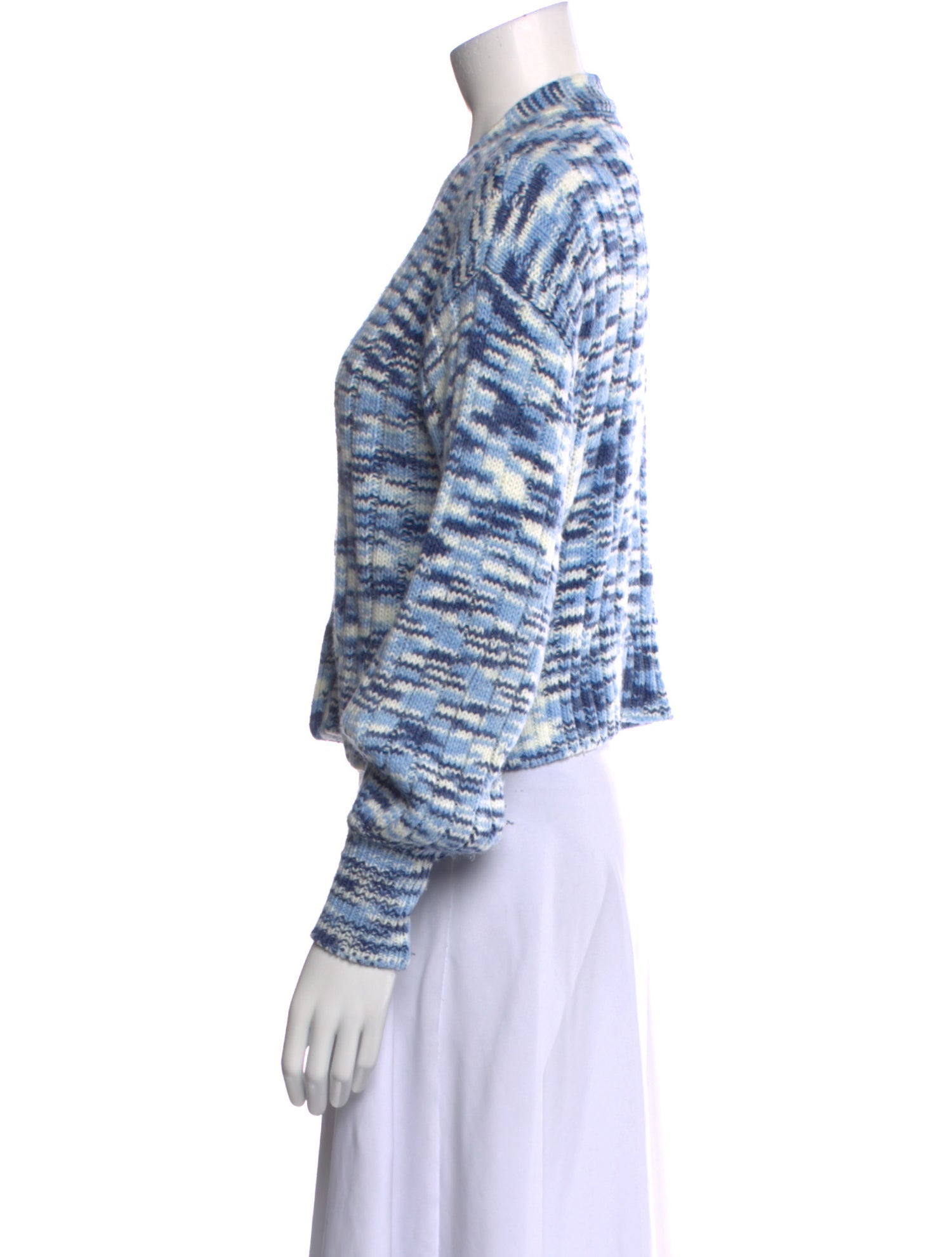 Staud Striped V-Neck Sweater