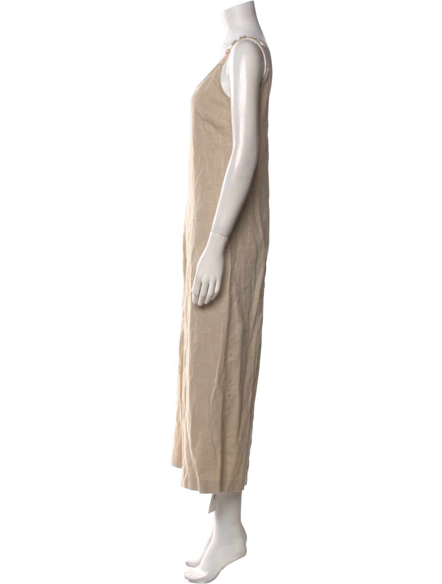 Staud Linen V-Neck Jumpsuit