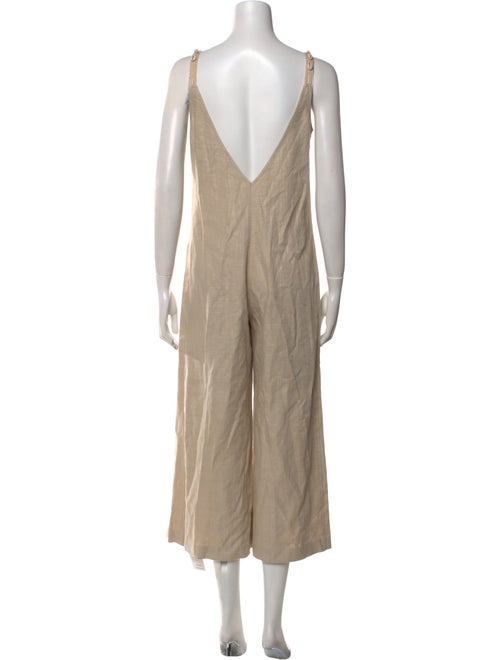 Staud Linen V-Neck Jumpsuit