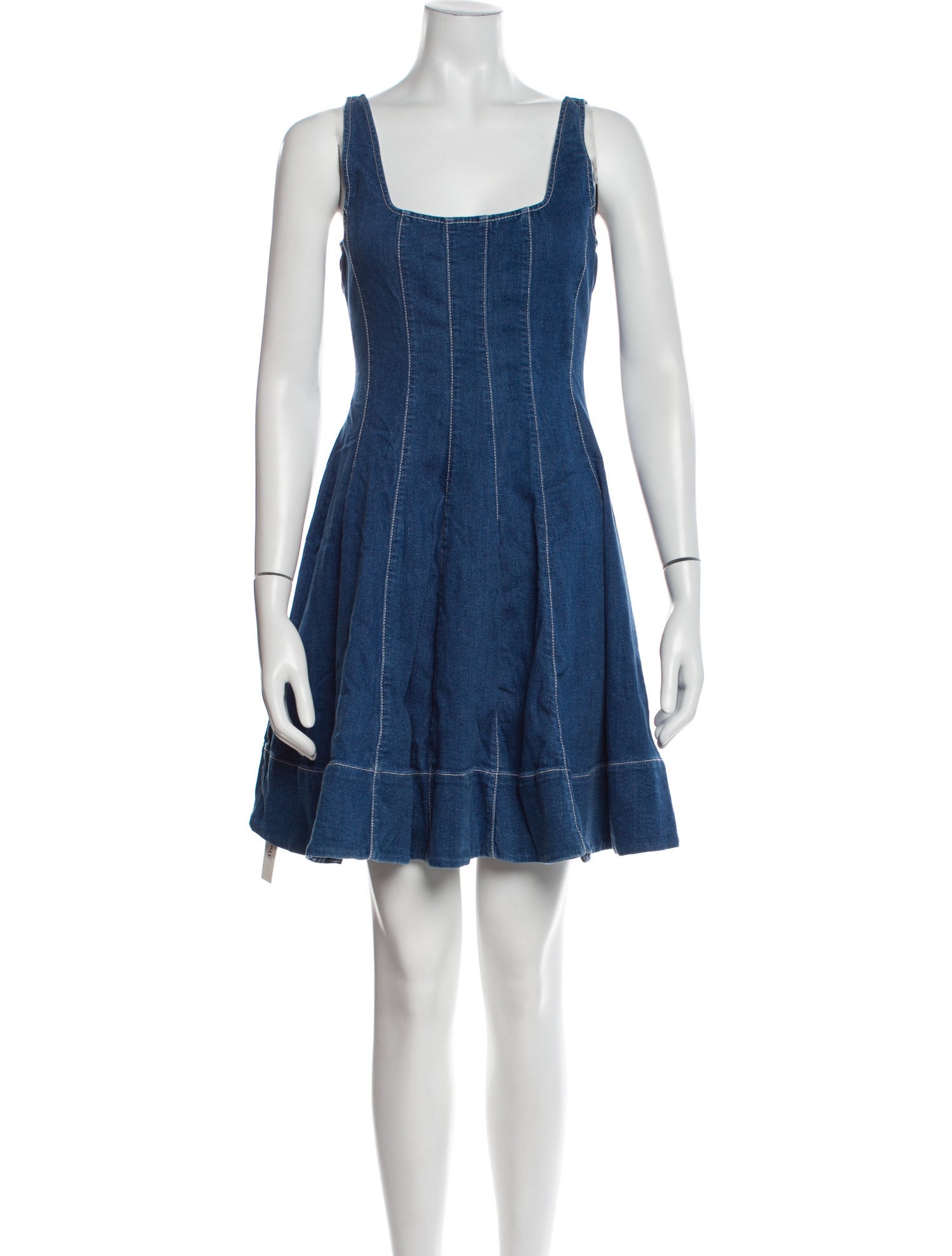 Staud Square Neckline Mini Dress