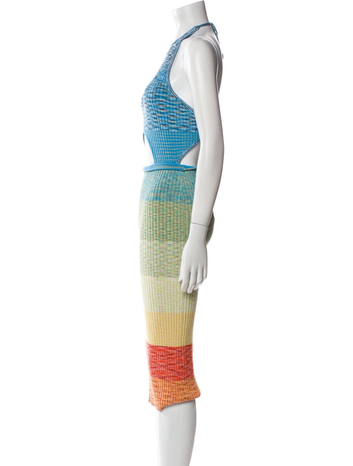 Staud Striped Midi Length Dress