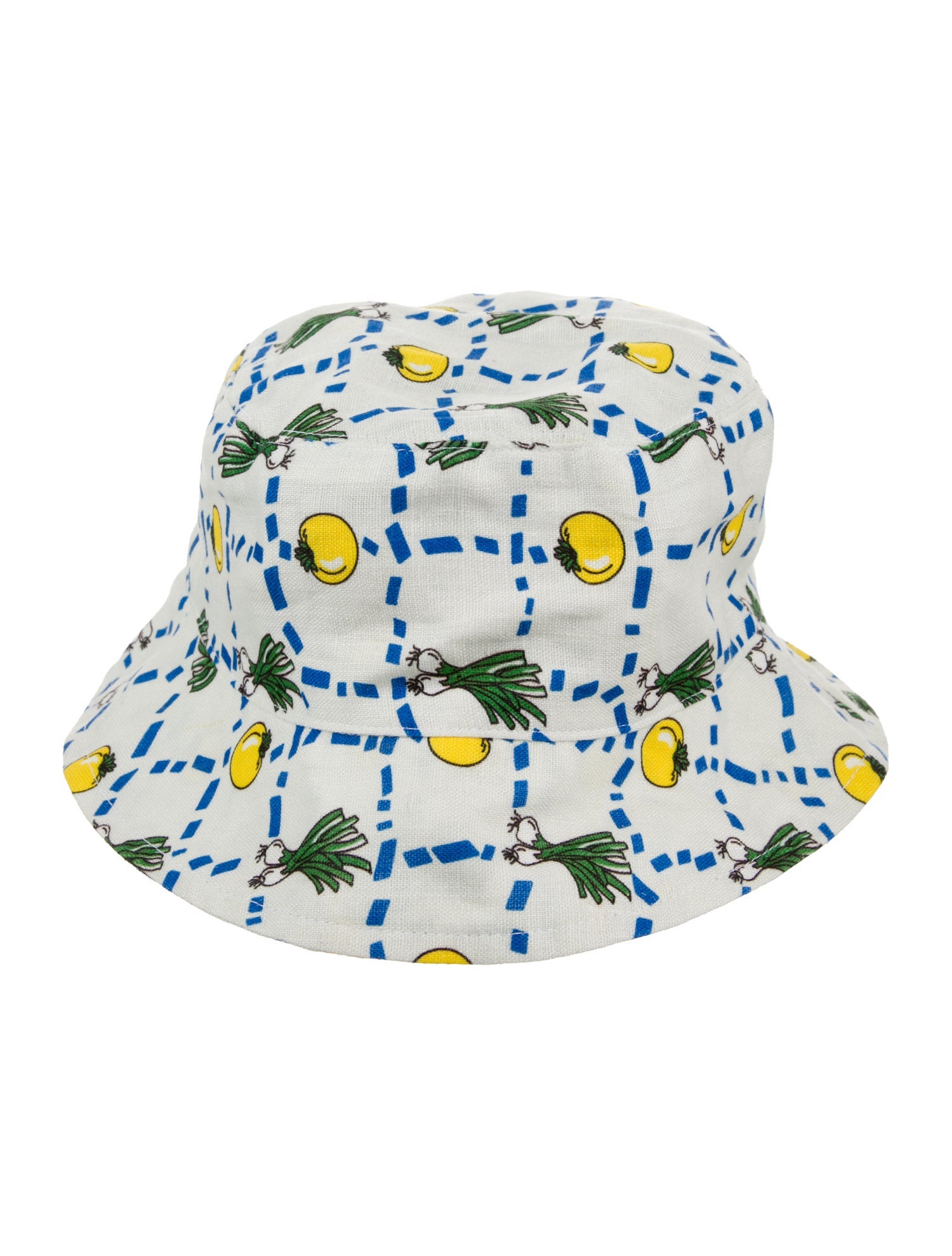 Staud Linen White Pattern Hat