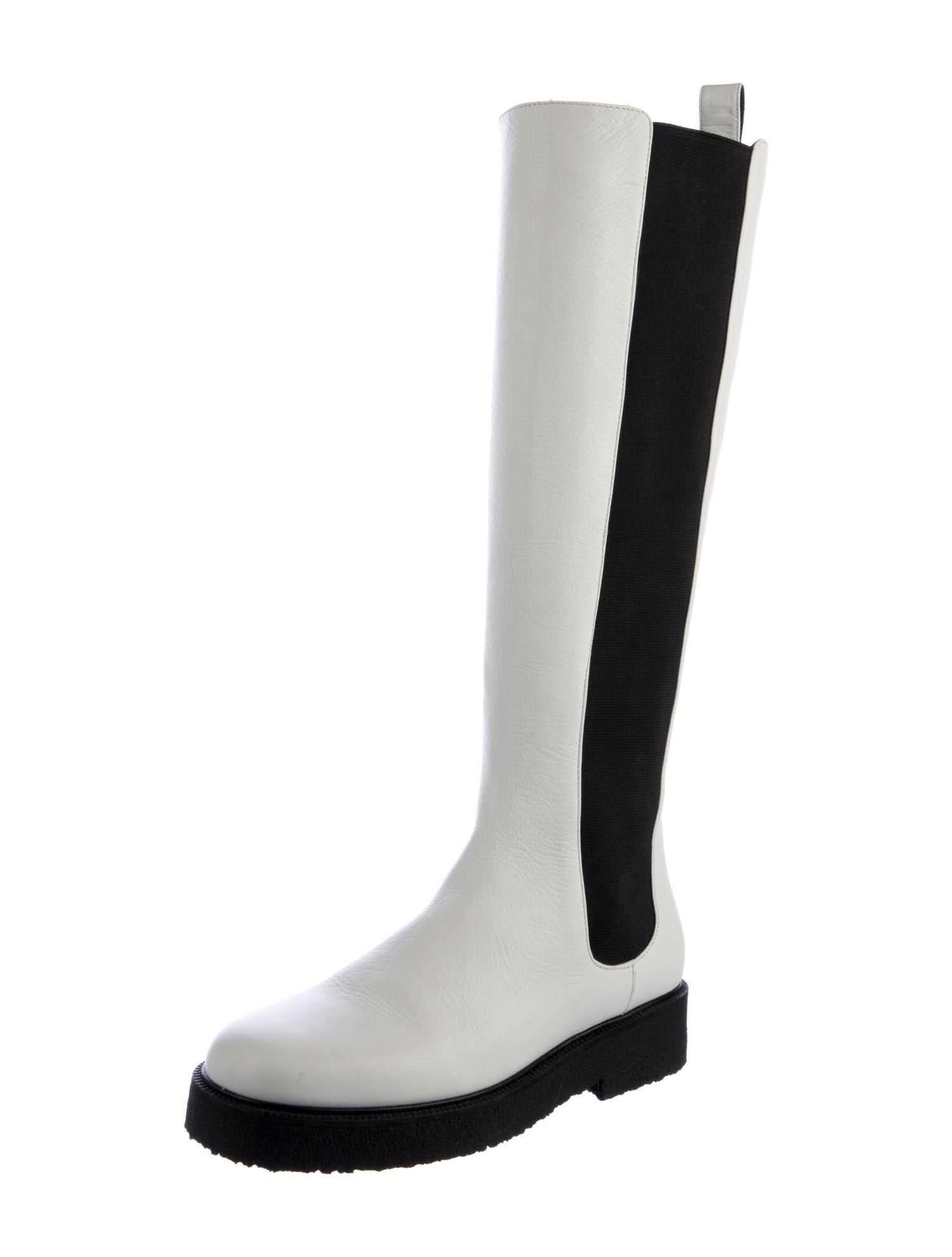 Staud Leather Colorblock Pattern Boots