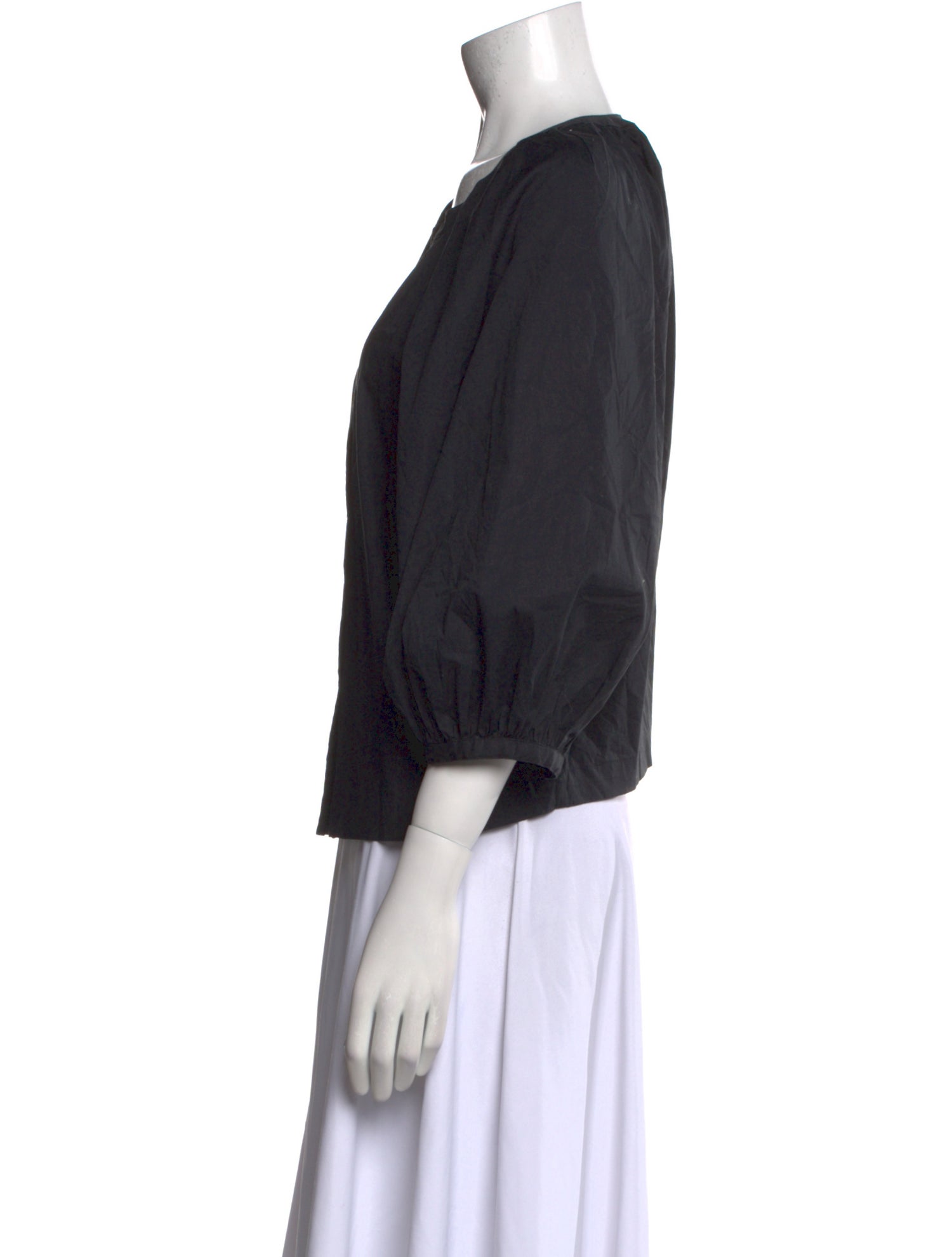 Staud V-Neck Three-Quarter Sleeve Blouse