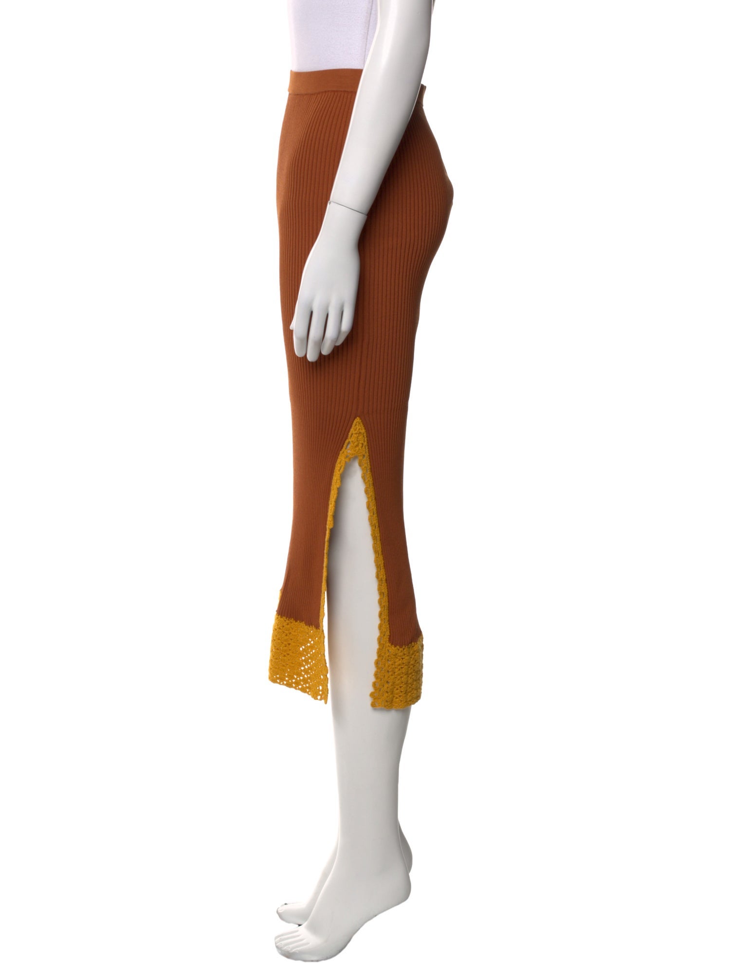 Staud Crochet Trim Midi Length Skirt