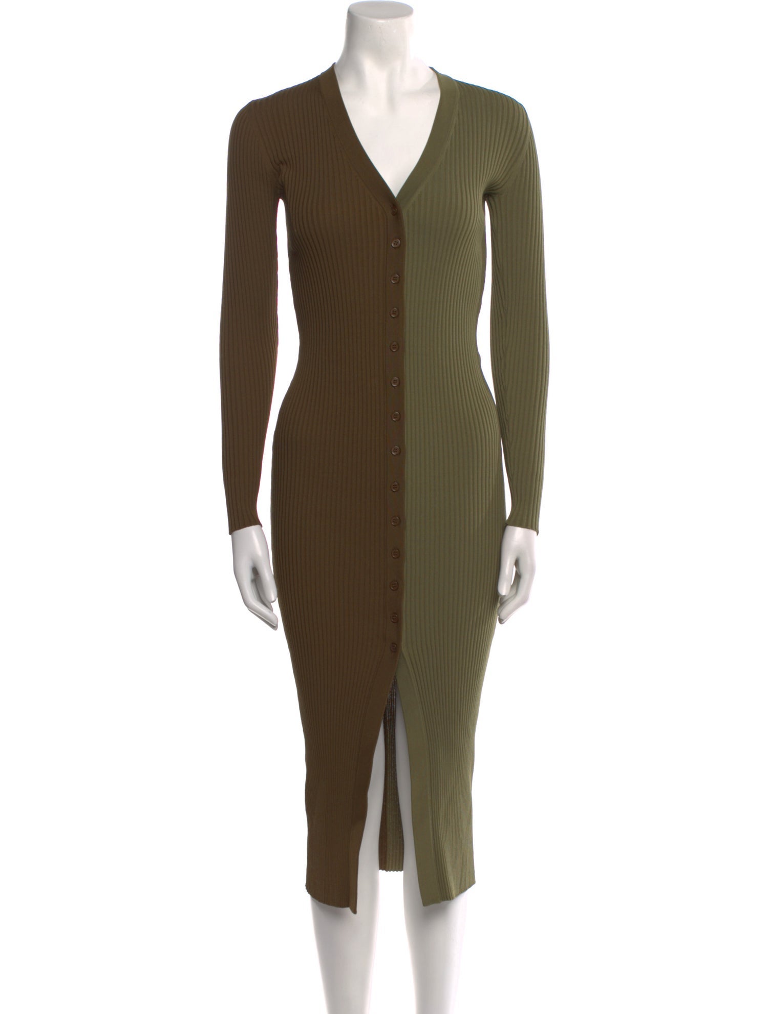 Staud V-Neck Midi Length Dress