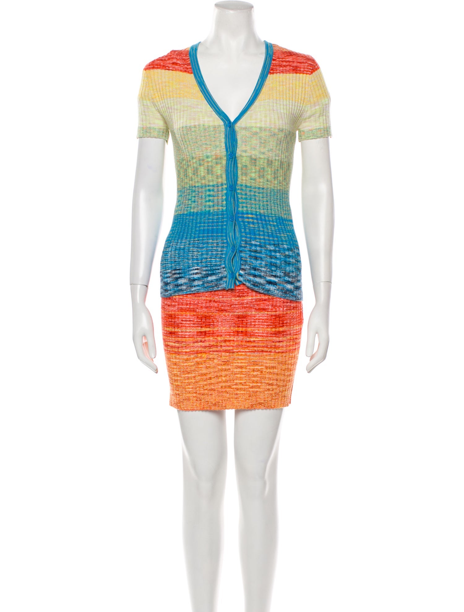 Staud Striped Ruffle Embellishment Short Set