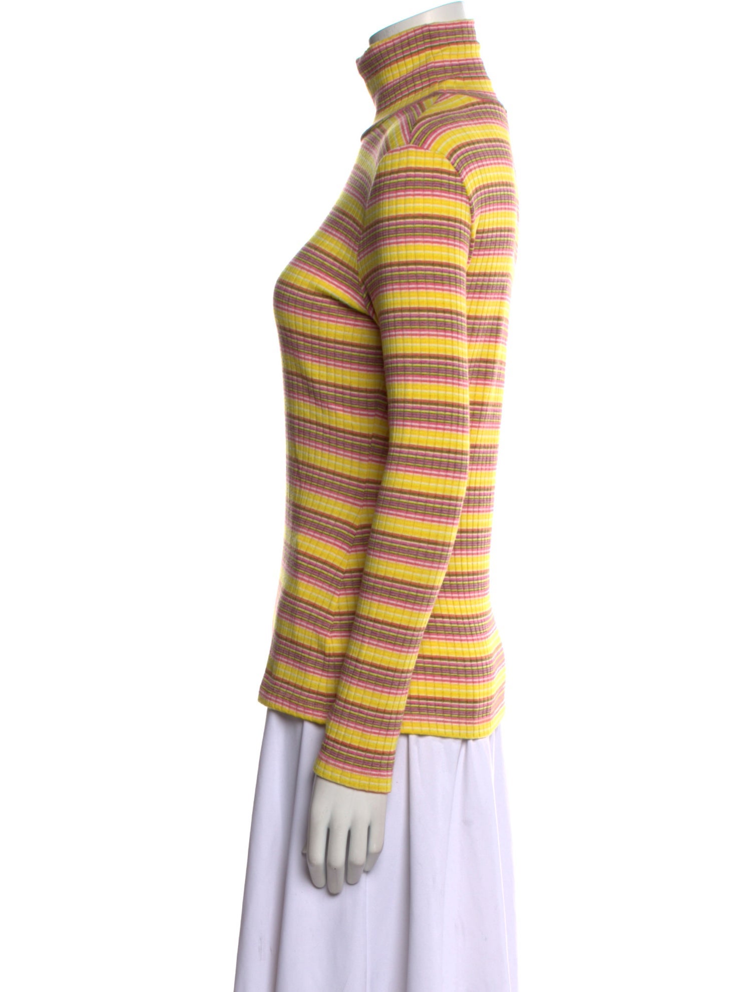 Staud Striped Turtleneck Top