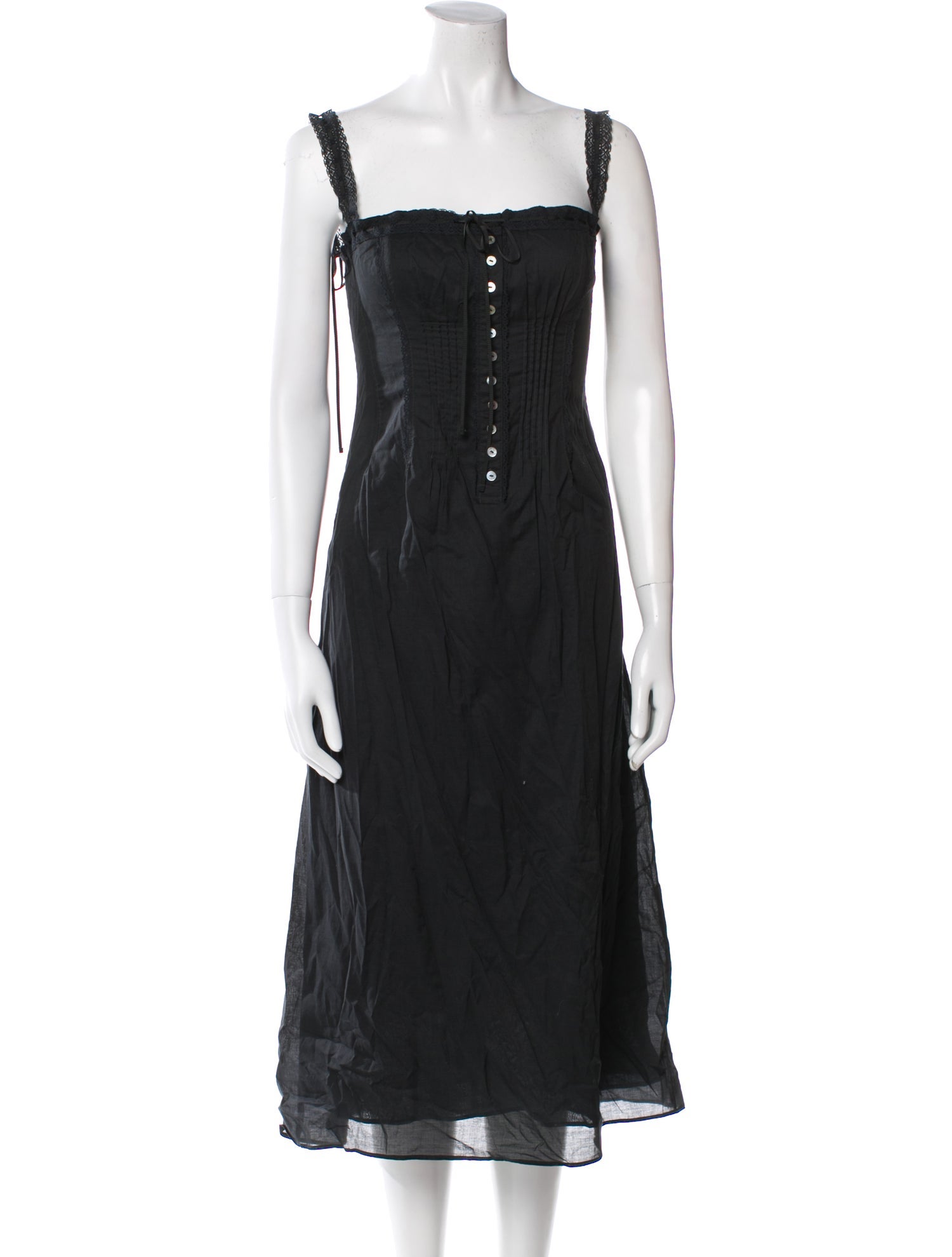 Staud Square Neckline Midi Length Dress