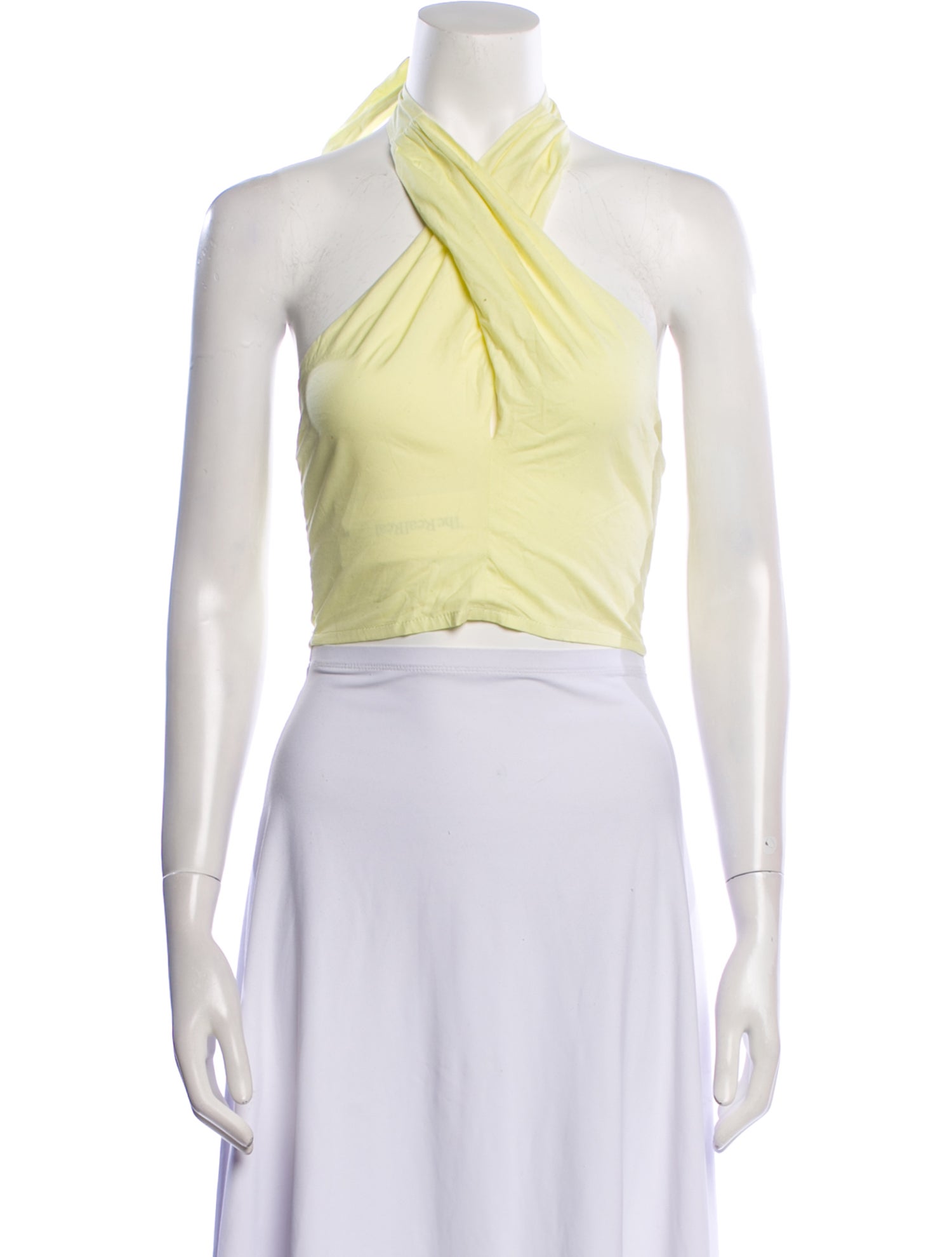 Staud Halterneck Sleeveless Crop Top