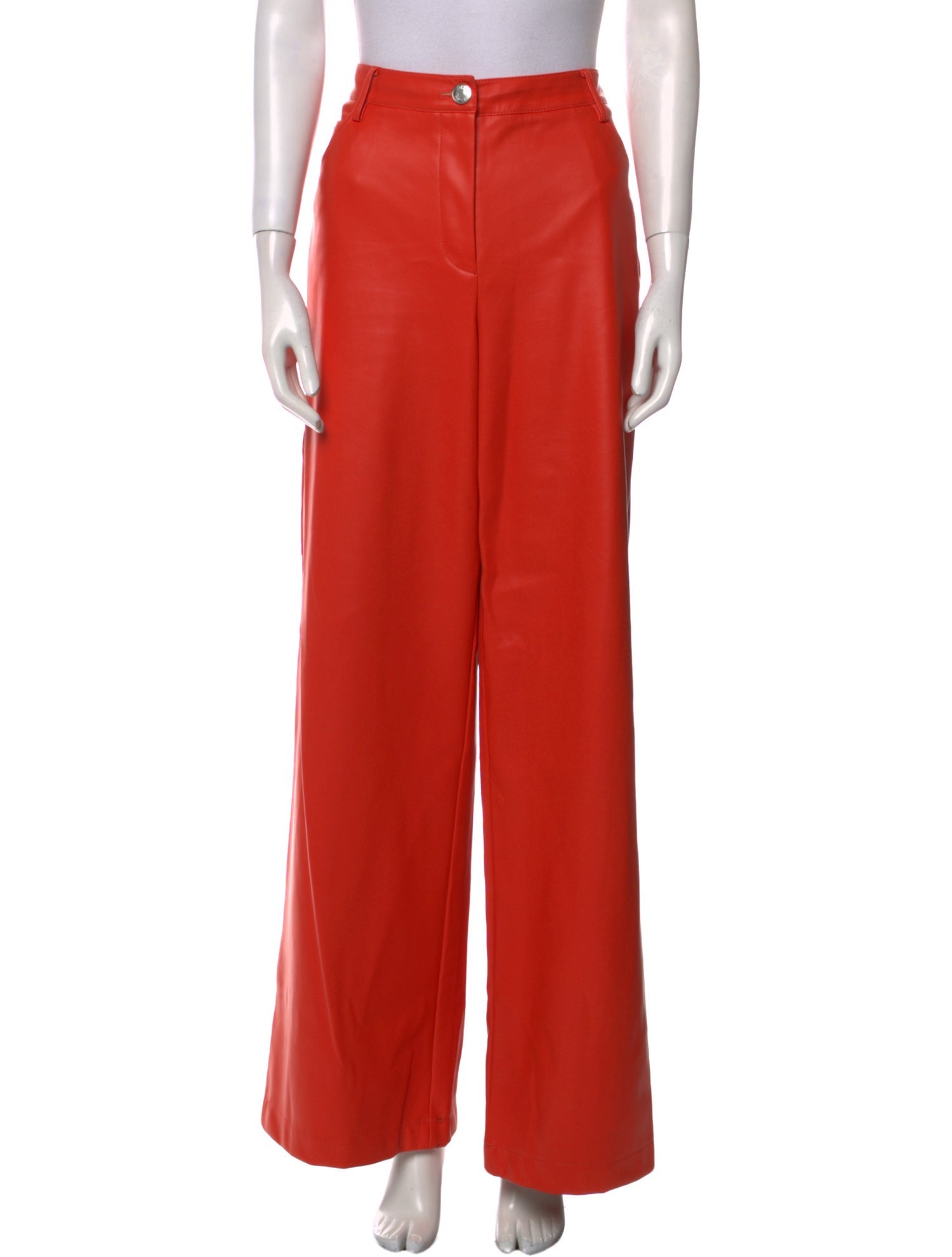 Staud Faux Leather Wide Leg Pants