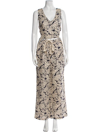 Staud Linen Printed Pant Set