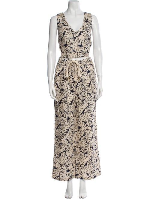 Staud Linen Printed Pant Set