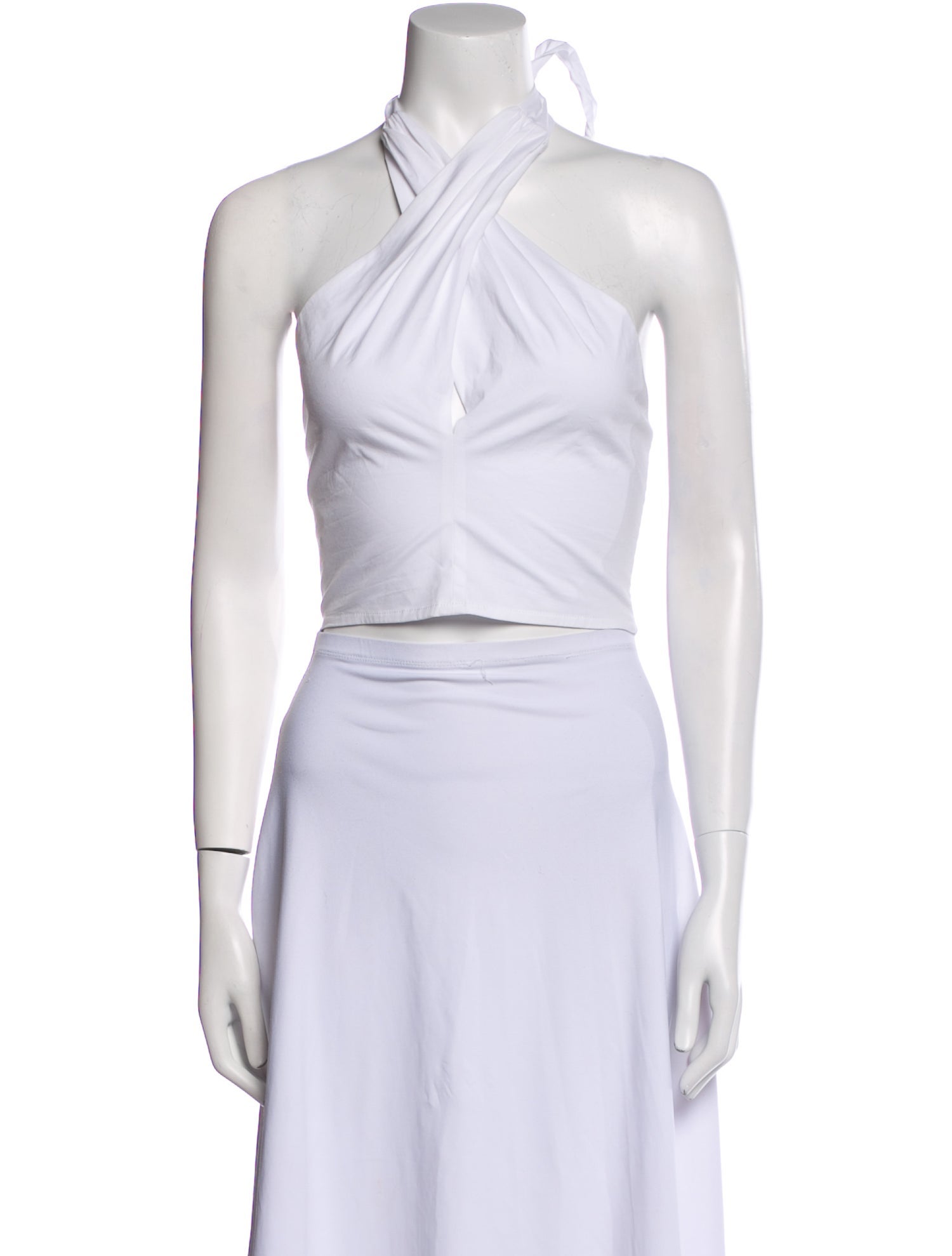 Staud Halterneck Sleeveless Crop Top