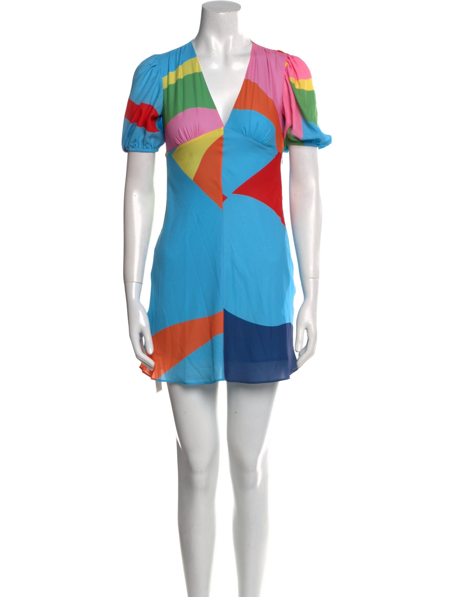 Staud Colorblock Pattern Mini Dress