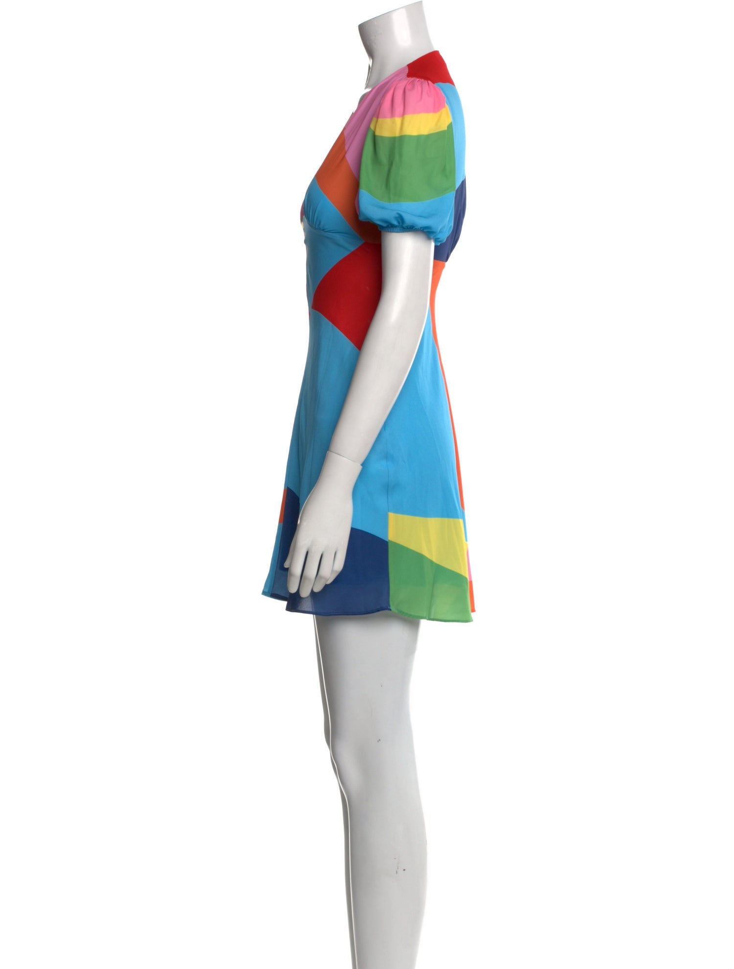 Staud Colorblock Pattern Mini Dress