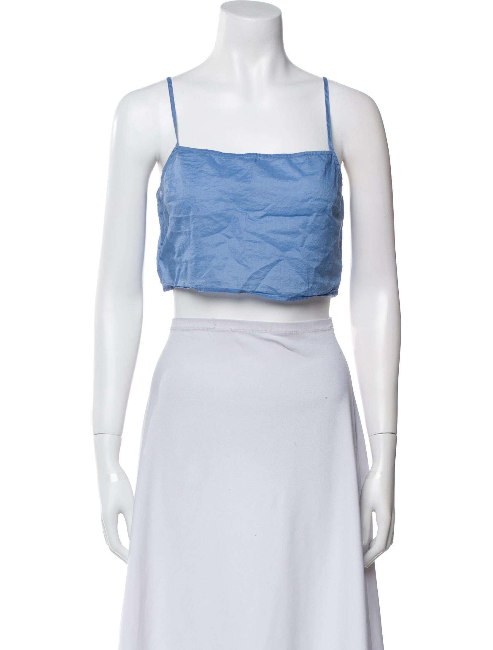 Staud Square Neckline Sleeveless Crop Top