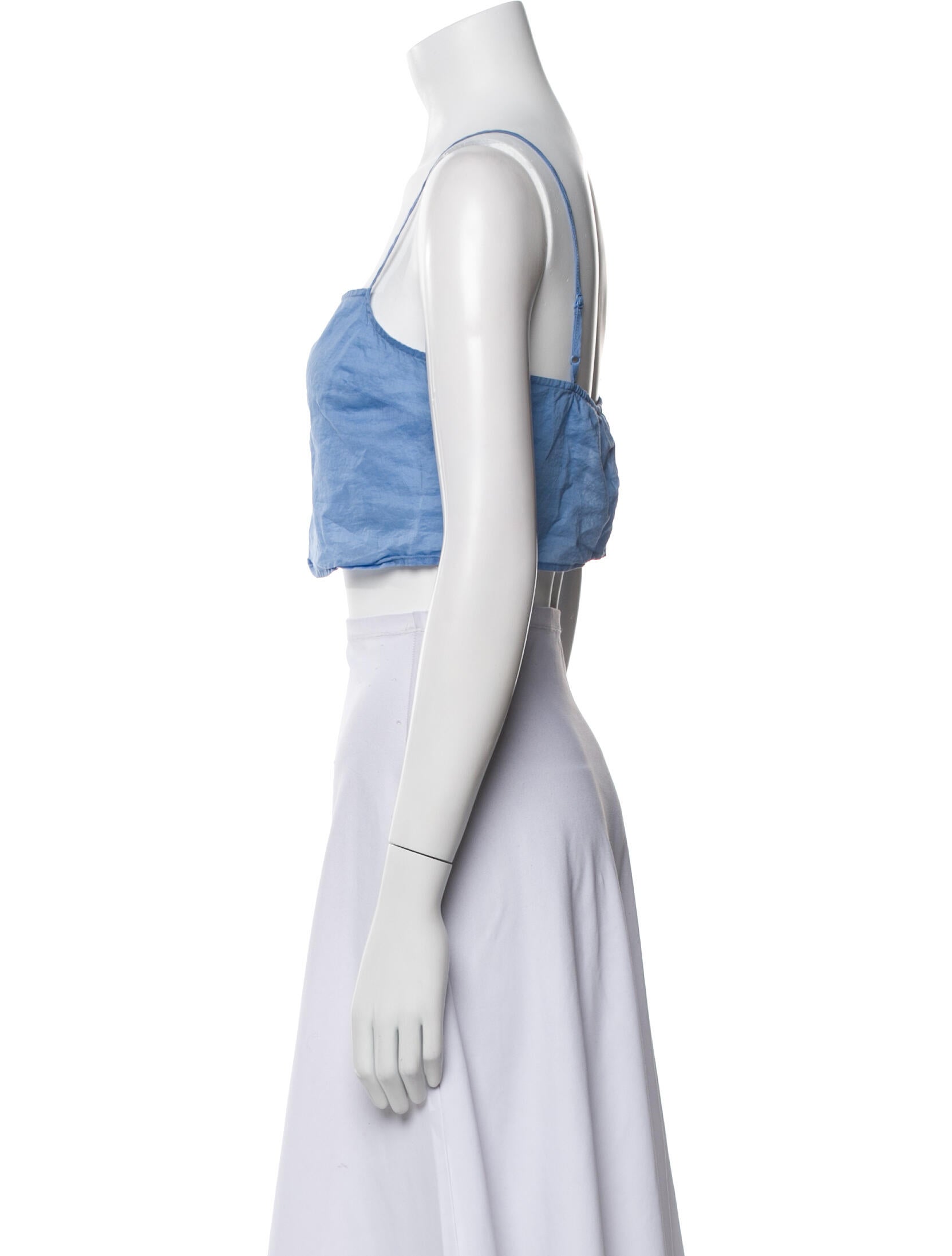 Staud Square Neckline Sleeveless Crop Top