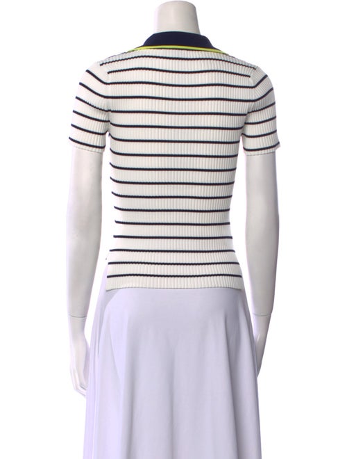 Staud Striped Short Sleeve Polo