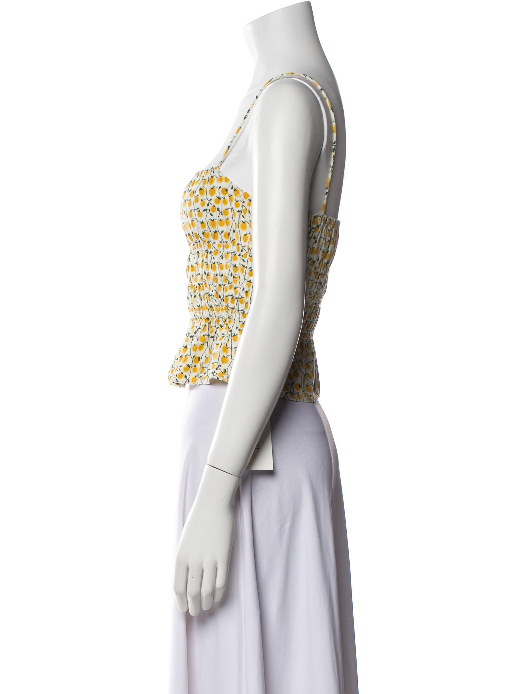 Staud Printed Square Neckline Crop Top