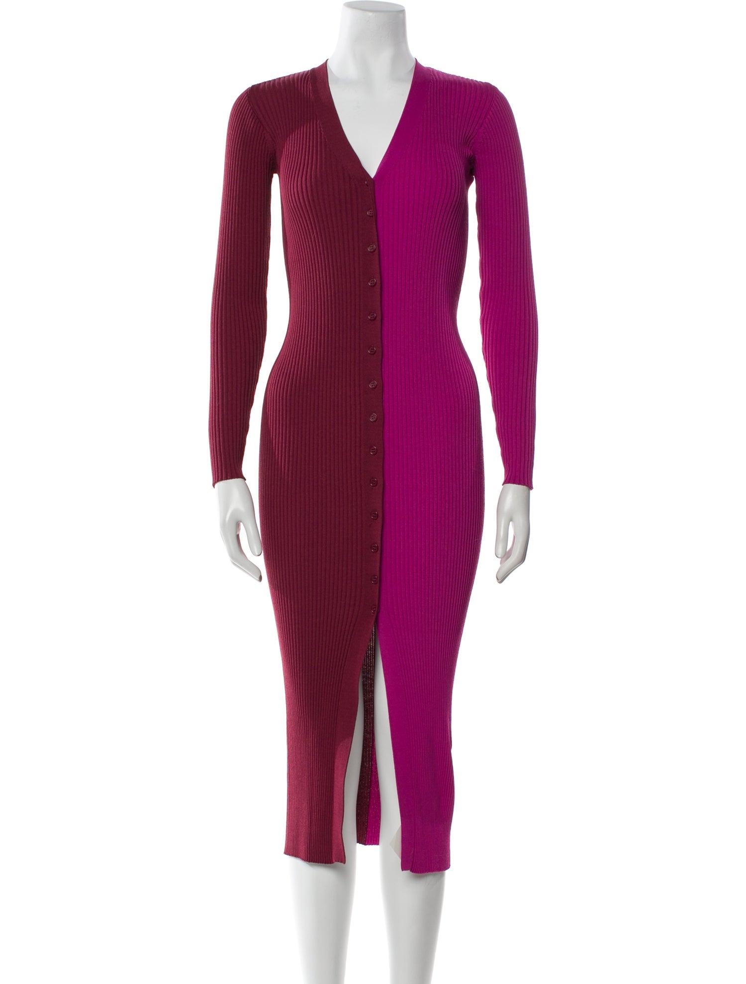 Staud V-Neck Midi Length Dress