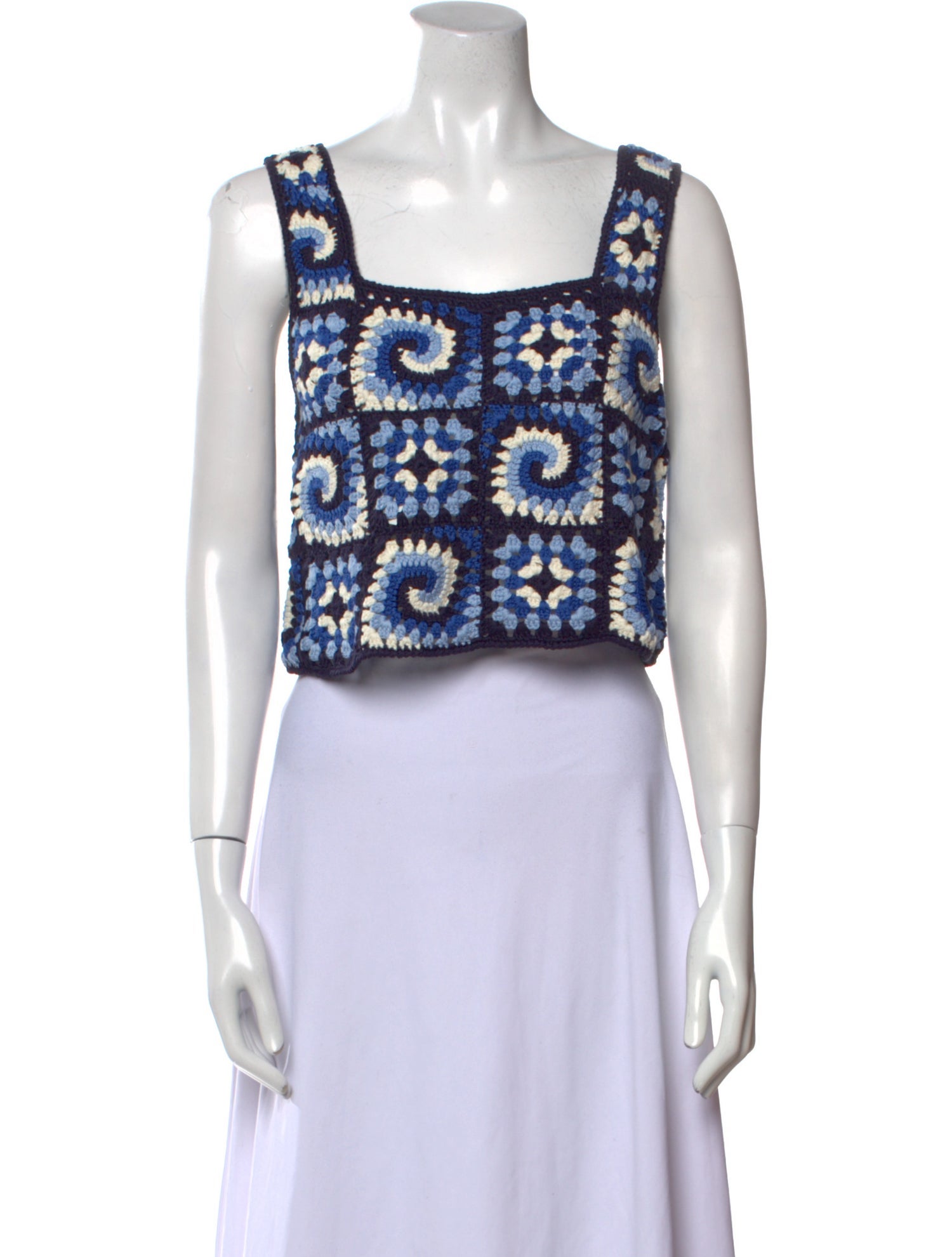 Staud Printed Square Neckline Crop Top w/ Tags