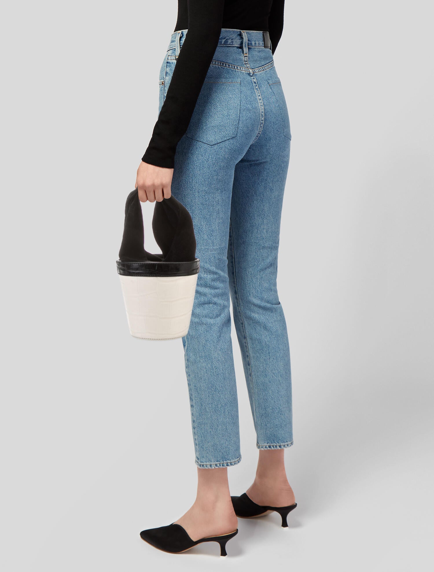 Staud Embossed Leather Bucket Bag