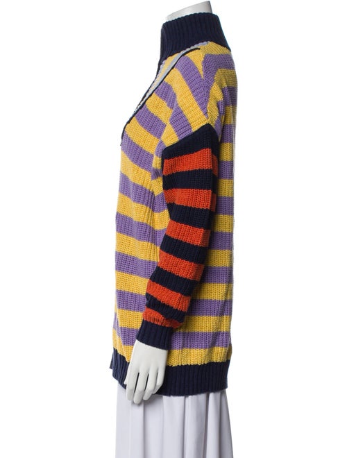 Staud Striped Mock Neck Sweater