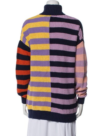 Staud Striped Mock Neck Sweater