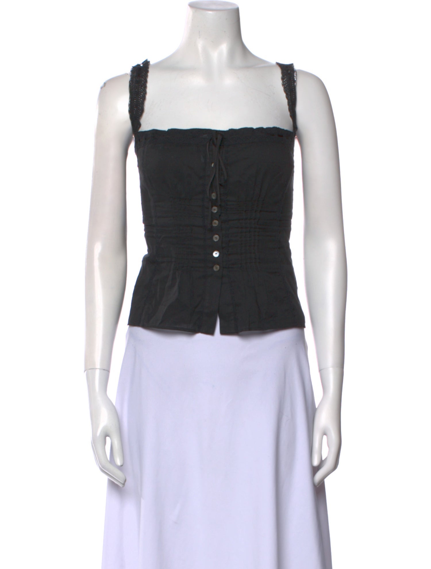 Staud Square Neckline Sleeveless Crop Top