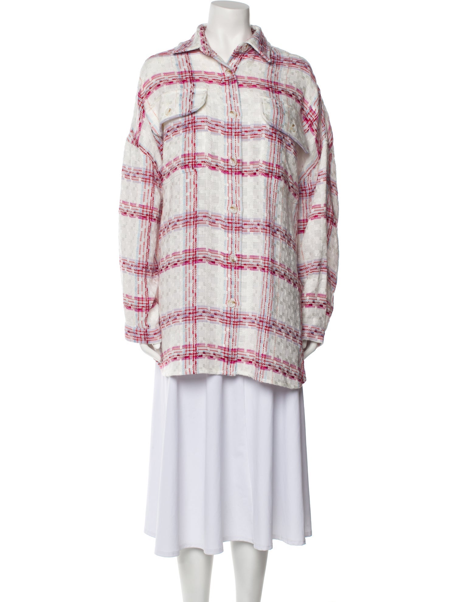 Staud Plaid Print Coat